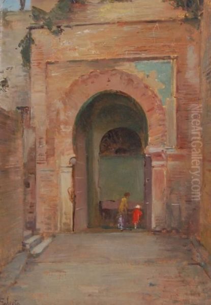 La Porta Del Sole Di Granada Oil Painting by Leopoldo Galeota