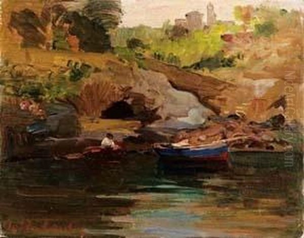 Paesaggio Fluviale Oil Painting by Leopoldo Galeota