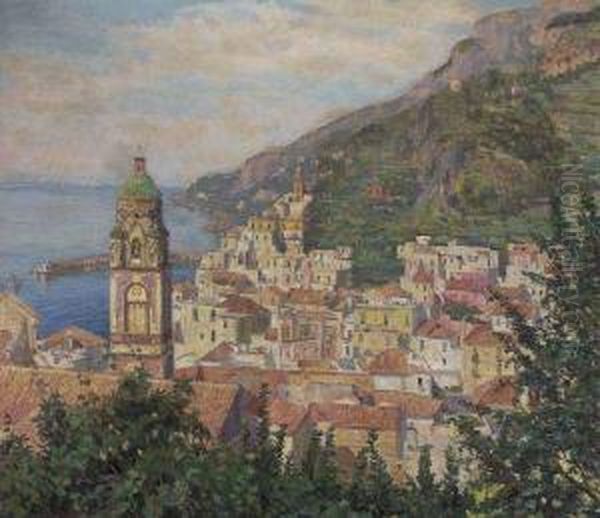 Veduta Di Amalfi Oil Painting by Leopoldo Galeota