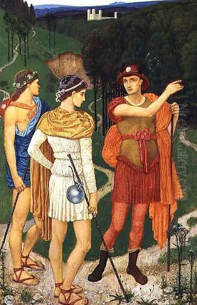 The Three Paths Oil Painting by Walter Crane