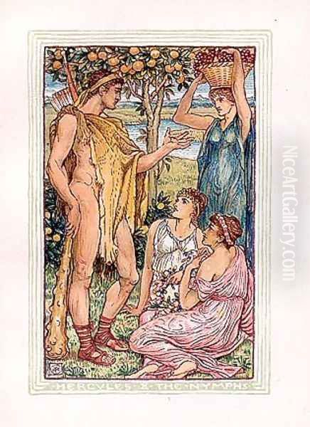 Hercules & the nymphs Oil Painting by Walter Crane