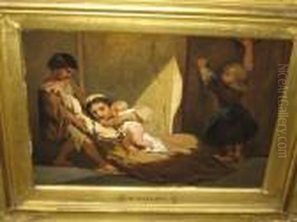 Consolation Oil Painting by Louis Gallait