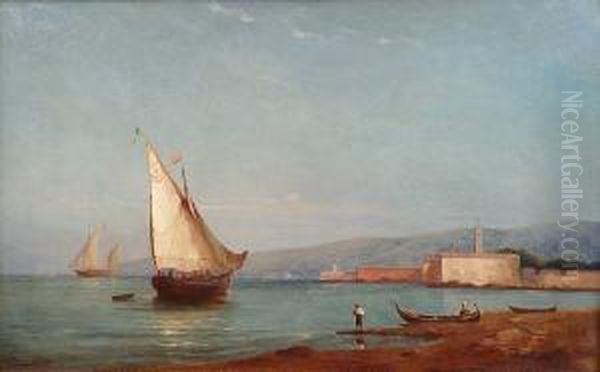 Aux Environs De Venise Oil Painting by Paul Ch. Emmanuel Gallard-Lepinay