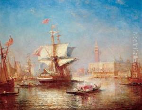 Gondoles Et Voiliers A Venise Oil Painting by Paul Ch. Emmanuel Gallard-Lepinay