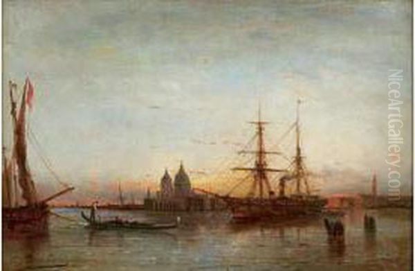 Vue De Venise Oil Painting by Paul Ch. Emmanuel Gallard-Lepinay