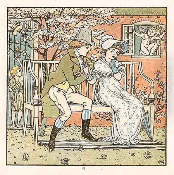 Little man and maid Oil Painting by Walter Crane