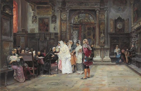 The Wedding Day Oil Painting by Jose Gallegos Y Arnosa