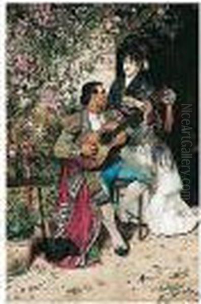 Serenata (the Serenade) Oil Painting by Jose Gallegos Y Arnosa