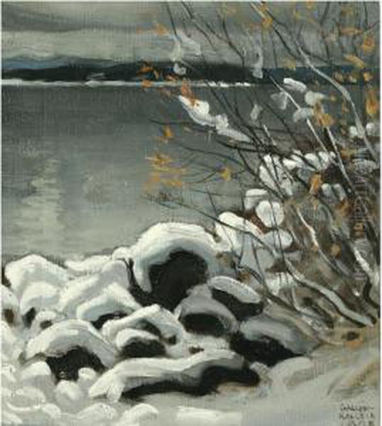 Luminen Maisema (snowy Landscape) Oil Painting by Akseli Gallen-Kallela