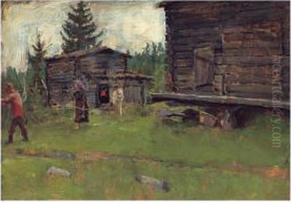 Tyosta Paluu (returning From Work) Oil Painting by Akseli Gallen-Kallela