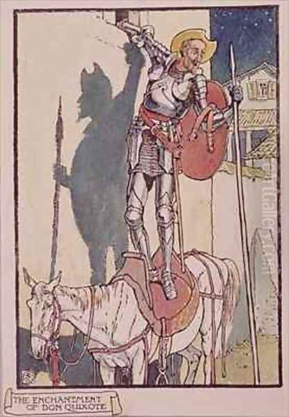 Don Quixote from Don Quixote de la Mancha Oil Painting by Walter Crane