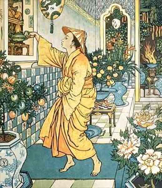 Aladdins Lamp Arabian Nights Oil Painting by Walter Crane