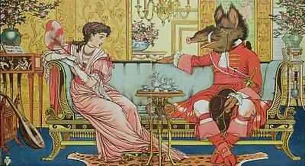 Illustration from Beauty and the Beast 2 Oil Painting by Walter Crane