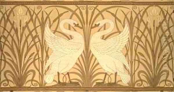 Swan wallpaper design Oil Painting by Walter Crane