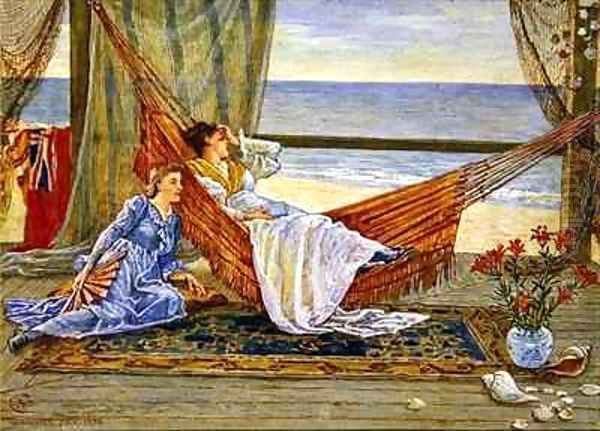 In the Beach House 2 Oil Painting by Walter Crane