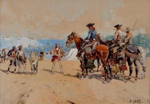 En La Romeria Oil Painting by Baldomero Galofre Y Gimenez