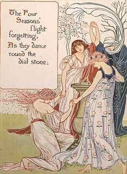 The Four Seasons 2 Oil Painting by Walter Crane