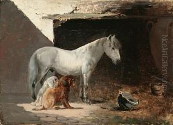 Stable Companions Oil Painting by Baldomero Galofre Y Gimenez