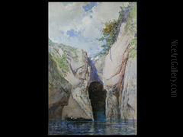 Vor Der Grotte Oil Painting by Baldomero Galofre Y Gimenez