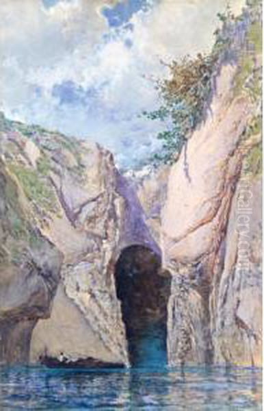 La Gruta (the Grotto) Oil Painting by Baldomero Galofre Y Gimenez