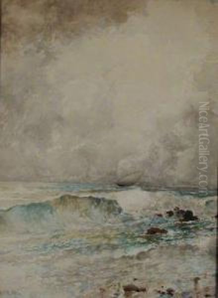 Coast Of Napoli Oil Painting by Baldomero Galofre Y Gimenez