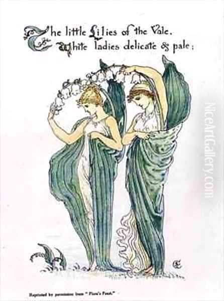 Lilies of the Vale Oil Painting by Walter Crane