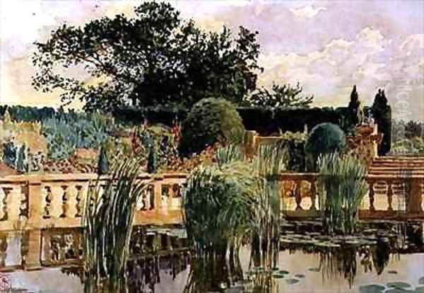 The Water Garden Easton Lodge near Great Dunmow Essex Oil Painting by Walter Crane