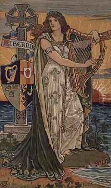 United Ireland Calendar for 1897 Oil Painting by Walter Crane