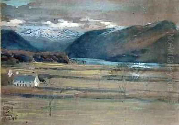 Derwent Water from Crosthwaite Oil Painting by Walter Crane