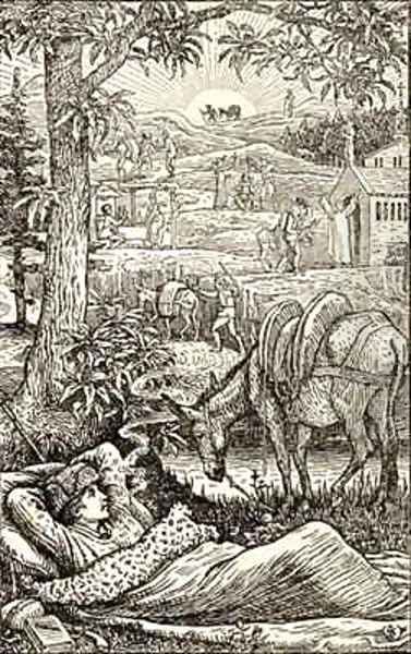 Frontispiece for Travels with a Donkey in the Cevennes Oil Painting by Walter Crane