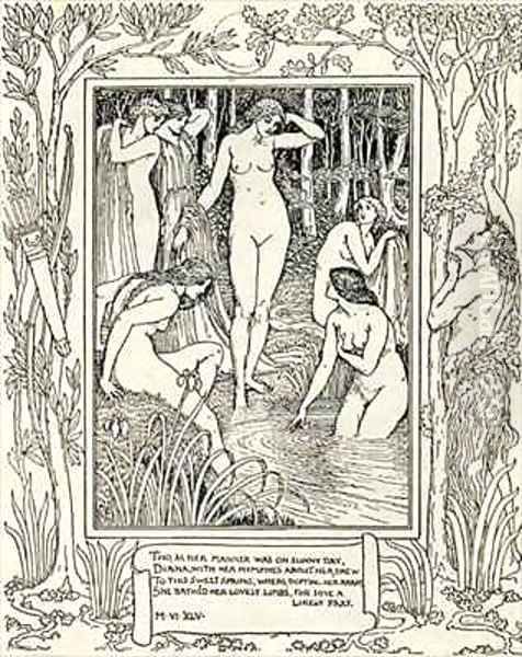 Diana and her nymphs Oil Painting by Walter Crane