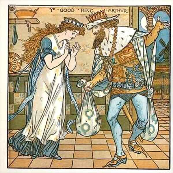 Good King Arthur Oil Painting by Walter Crane