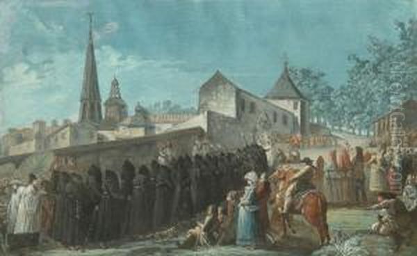 Procesion Oil Painting by Jacques Gamelin