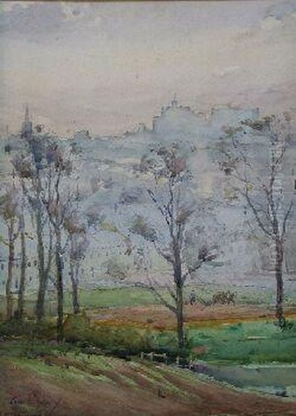 Panoramic View Of Edinburgh Oil Painting by Andrew Archer Gamley