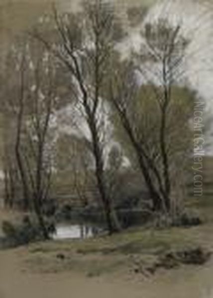 Weiher Oil Painting by Otto Gampert