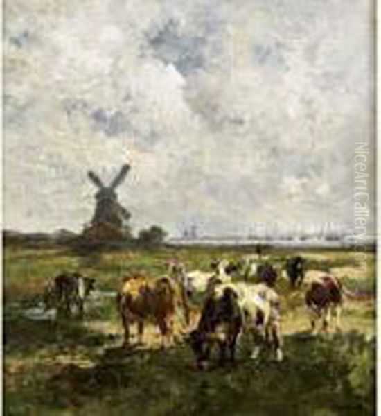 Paysage Des Flandres Oil Painting by Otto Gampert