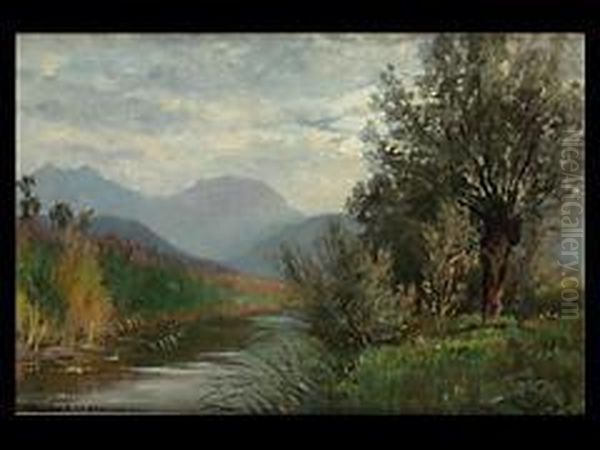 Bei Brannenburg Oil Painting by Otto Gampert