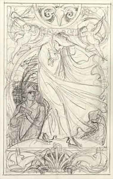 Preparatory drawing for a calendar Oil Painting by Walter Crane