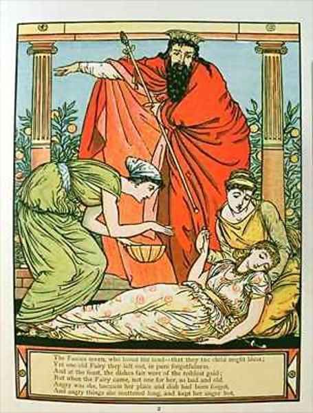 The Princess falling asleep Oil Painting by Walter Crane