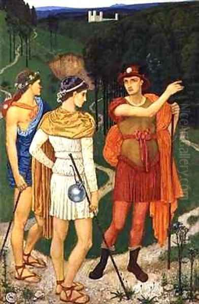 The Three Paths 2 Oil Painting by Walter Crane