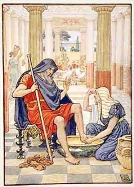 Yea verily thou art Odysseus Oil Painting by Walter Crane