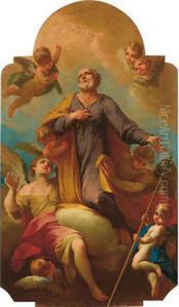 Ascensione Di San Giuseppe Oil Painting by Ubaldo Gandolfi