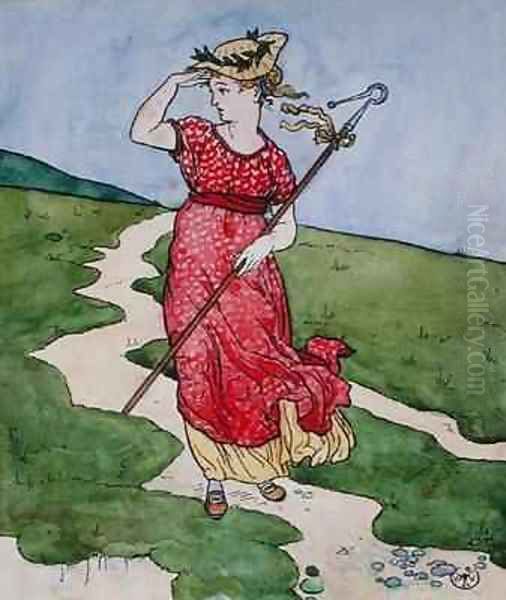 Little Bo Peep Oil Painting by Walter Crane