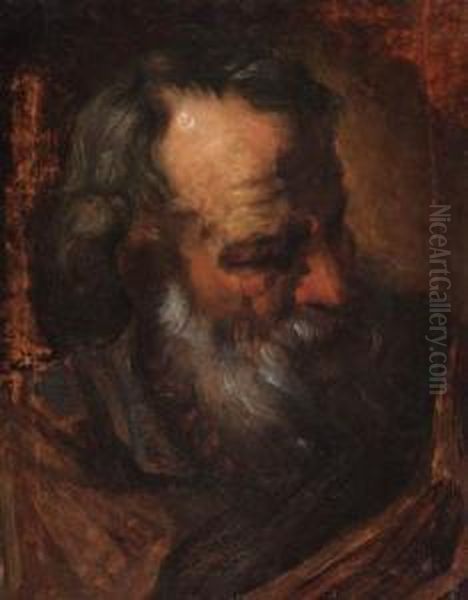 Study Of The Head Of An Apostle Oil Painting by Ubaldo Gandolfi