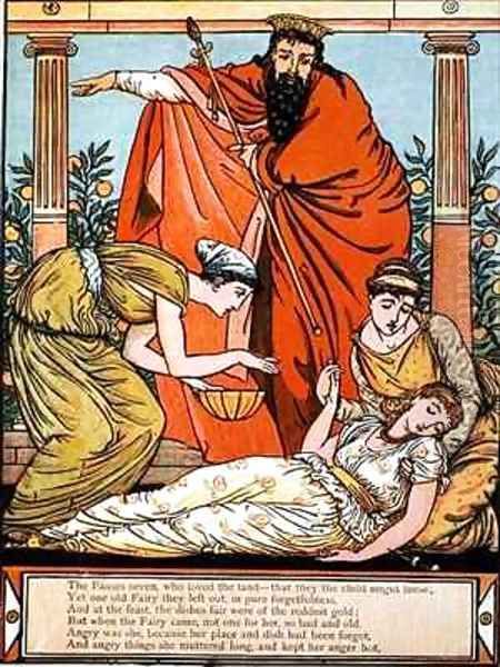 Sleeping Beauty Oil Painting by Walter Crane