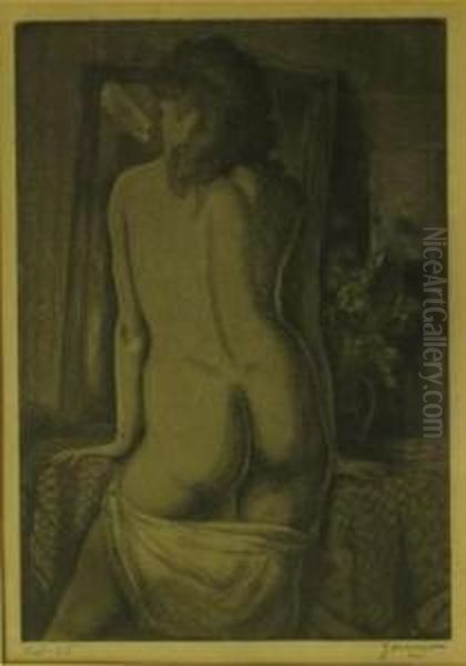 Female Nude Oil Painting by Emil Ganso