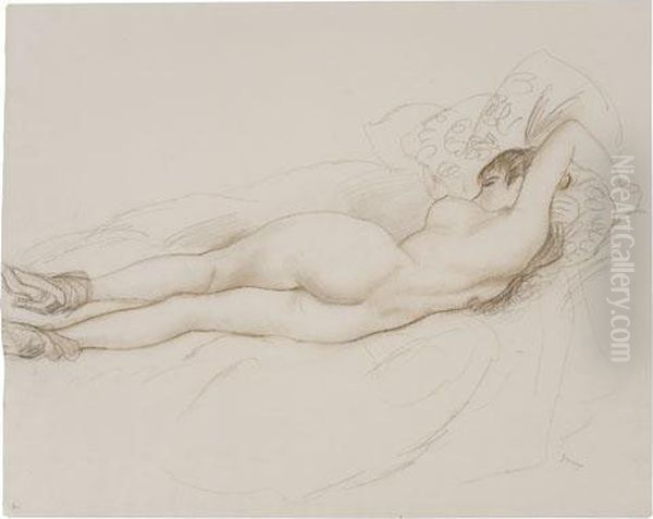 Reclining Nude Oil Painting by Emil Ganso