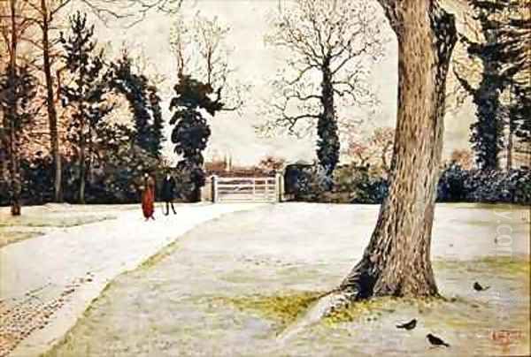 Yew Tree Farm Brundish Farm Suffolk Oil Painting by Walter Crane