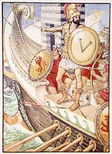 He became a target for every arrow Oil Painting by Walter Crane