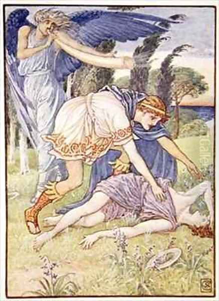 The wind god sent a gust from the south Oil Painting by Walter Crane